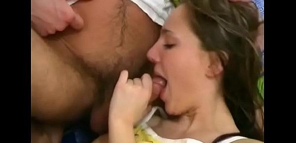  Alluring youngster Melissa deep throat fellatio